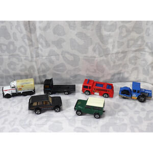 Vtg Hot Wheels Matchbox 1970s-80s Fuel Truck Range Rover Firetruck Semi Roller